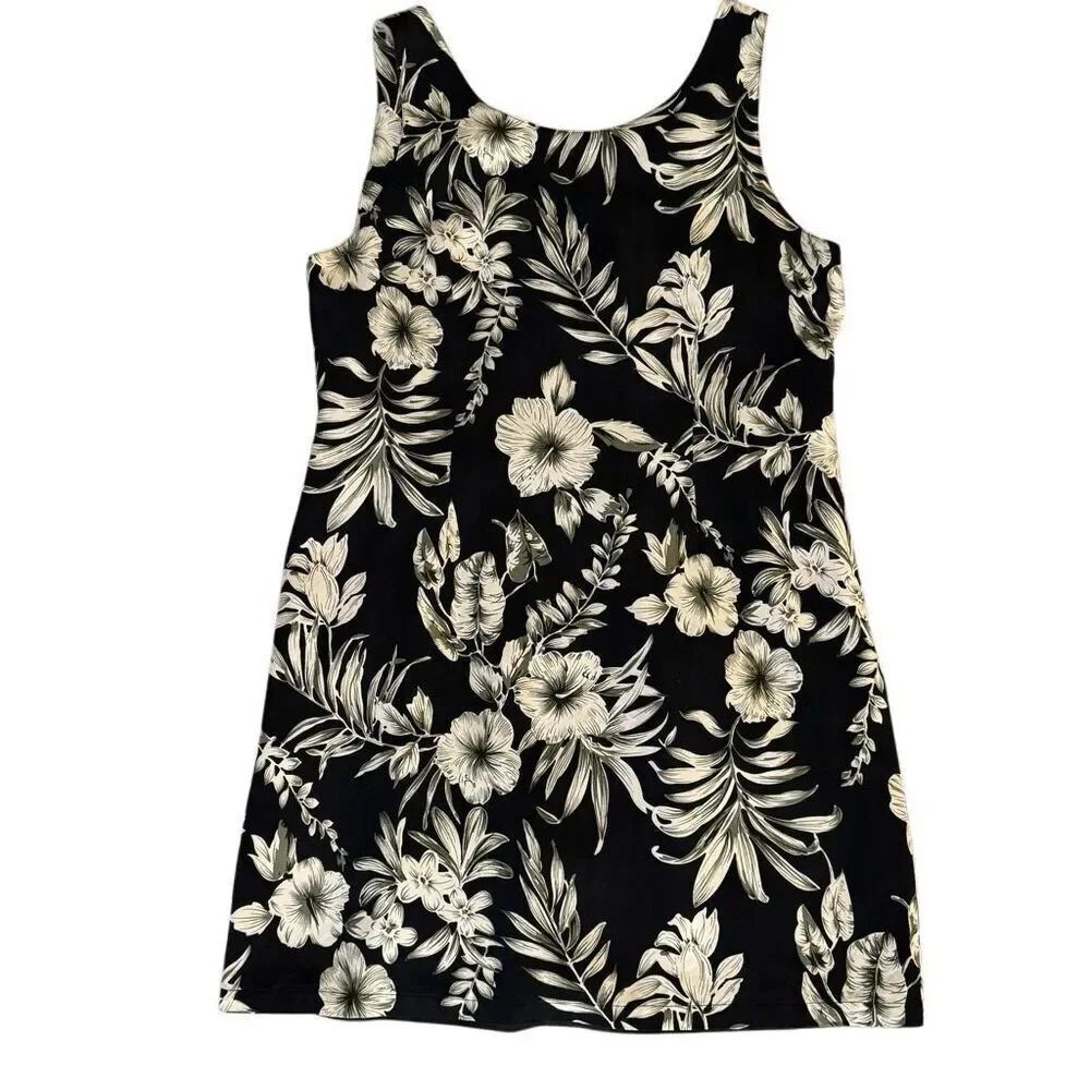 Pineapple Moon Vintage Silk Tropical Floral Mini Dress XL
